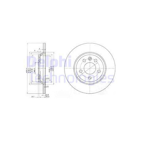 Jeu de 2 disques de frein DELPHI