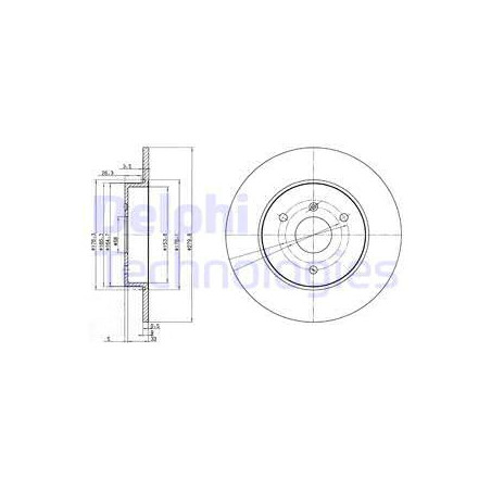 Jeu de 2 disques de frein DELPHI