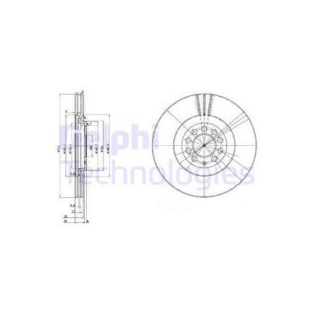 Jeu de 2 disques de frein DELPHI