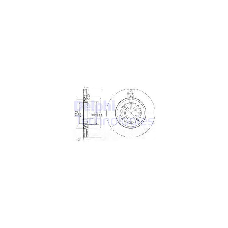 Jeu de 2 disques de frein DELPHI