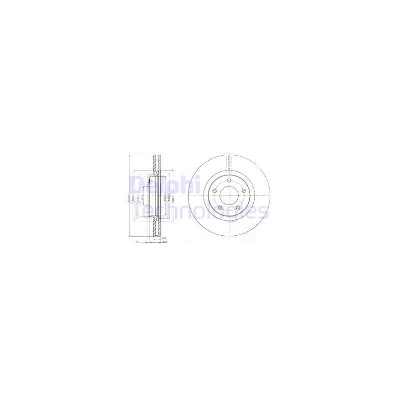 Jeu de 2 disques de frein DELPHI