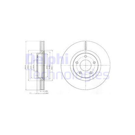 Jeu de 2 disques de frein DELPHI