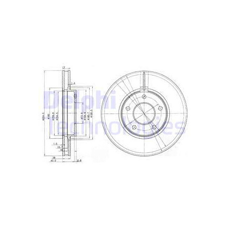 Jeu de 2 disques de frein DELPHI