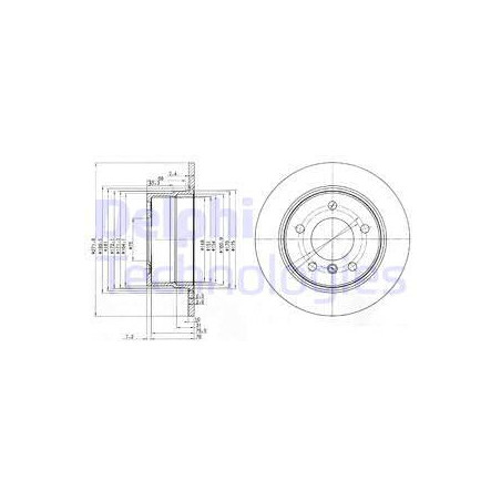Jeu de 2 disques de frein DELPHI