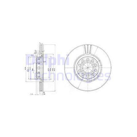 Jeu de 2 disques de frein DELPHI