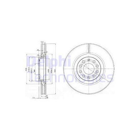 Jeu de 2 disques de frein DELPHI