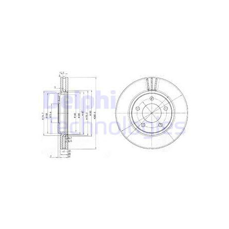 Jeu de 2 disques de frein DELPHI