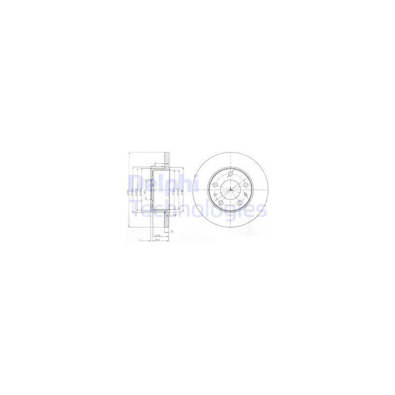 Jeu de 2 disques de frein DELPHI