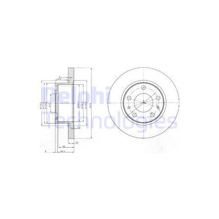 Jeu de 2 disques de frein DELPHI