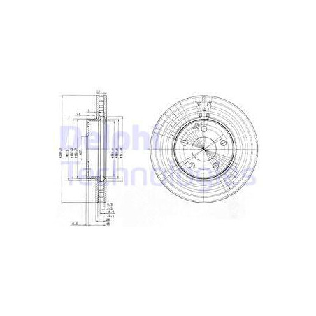 Jeu de 2 disques de frein DELPHI