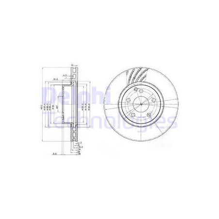 Jeu de 2 disques de frein DELPHI