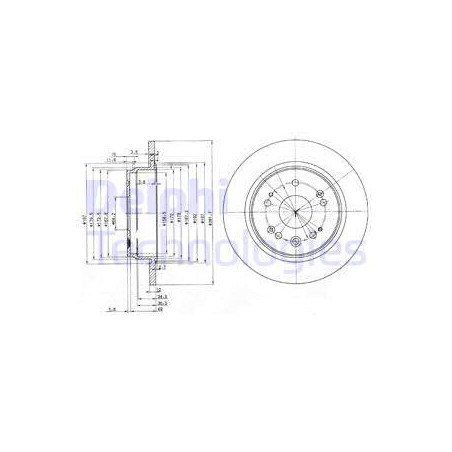 Jeu de 2 disques de frein DELPHI