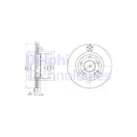 Jeu de 2 disques de frein DELPHI