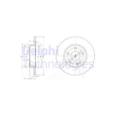 Jeu de 2 disques de frein DELPHI