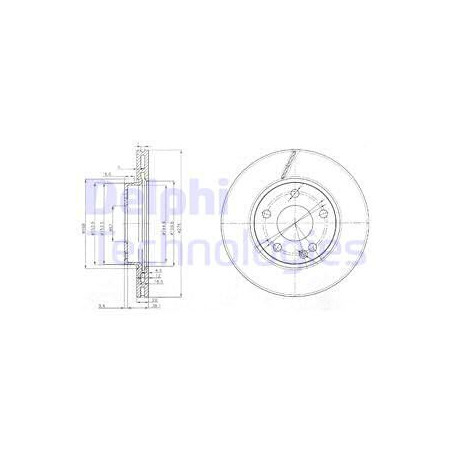 Jeu de 2 disques de frein DELPHI