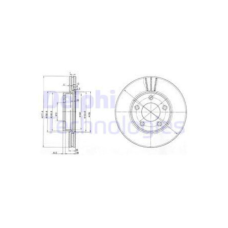 Jeu de 2 disques de frein DELPHI