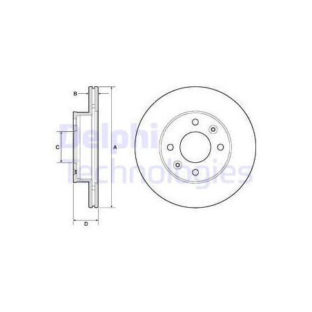 Jeu de 2 disques de frein DELPHI