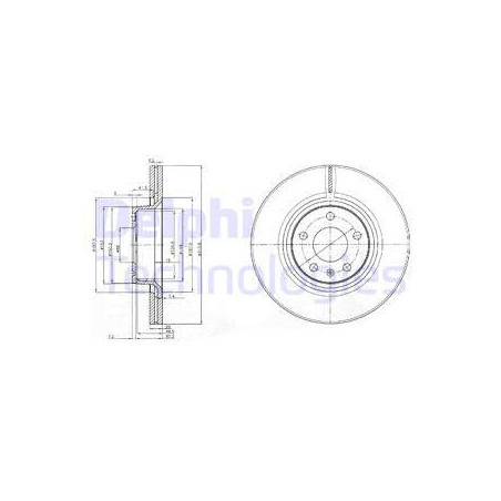 Jeu de 2 disques de frein DELPHI