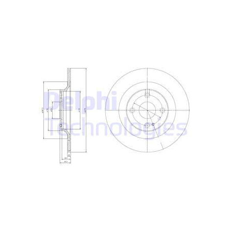 Jeu de 2 disques de frein DELPHI