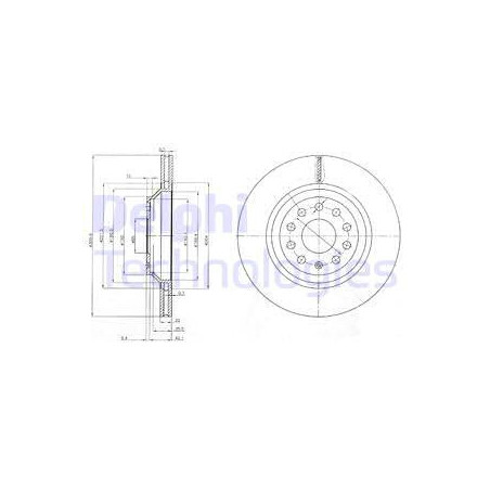 Jeu de 2 disques de frein DELPHI