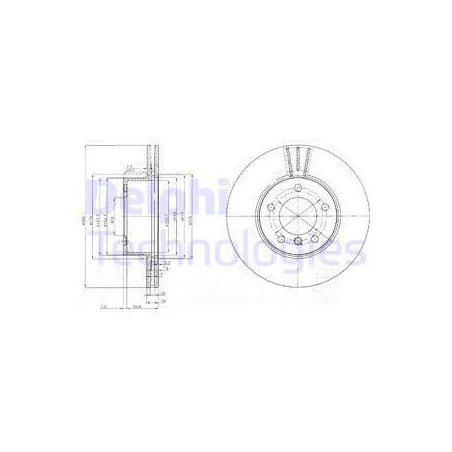 Jeu de 2 disques de frein DELPHI