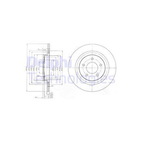 Jeu de 2 disques de frein DELPHI