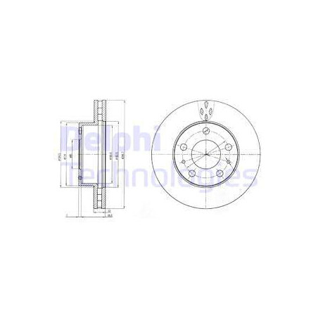 Jeu de 2 disques de frein DELPHI