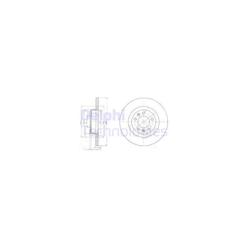 Jeu de 2 disques de frein DELPHI