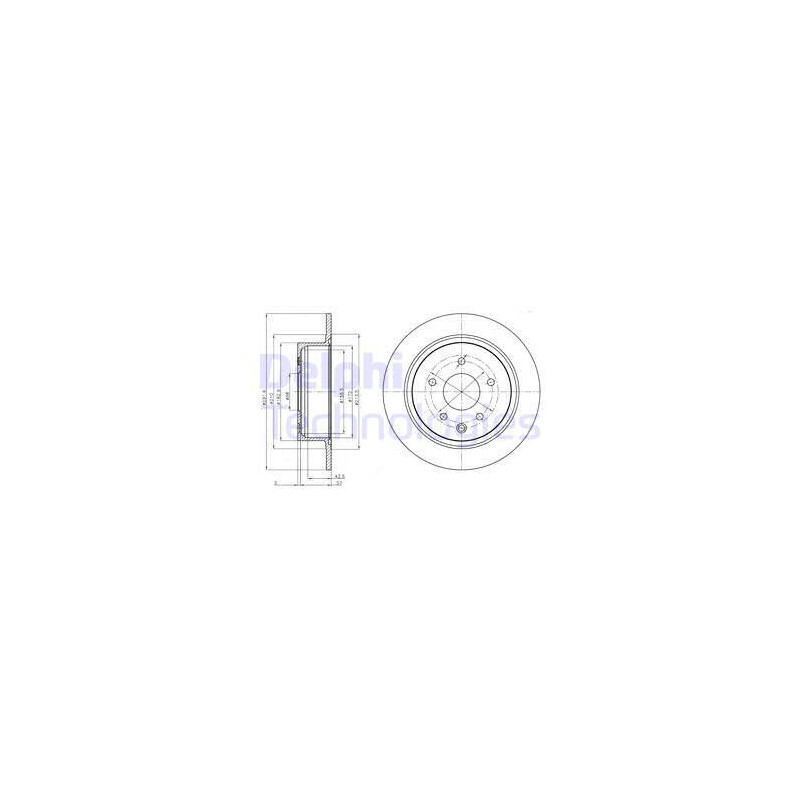 Jeu de 2 disques de frein DELPHI