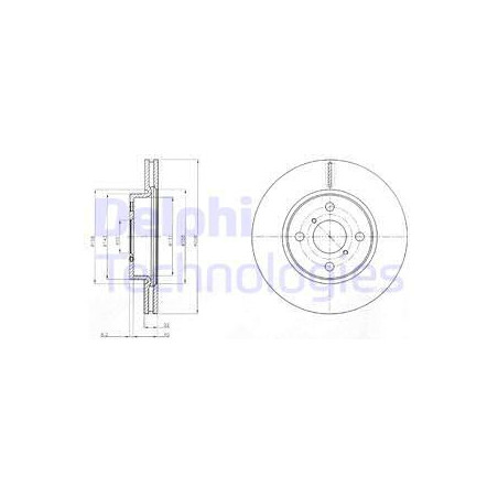 Jeu de 2 disques de frein DELPHI