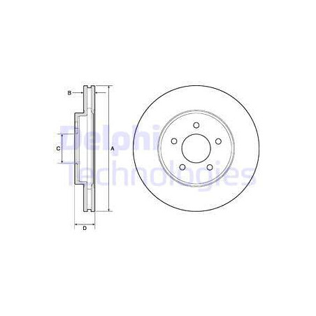 Jeu de 2 disques de frein DELPHI