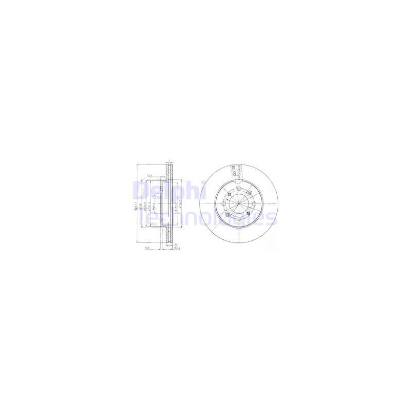 Jeu de 2 disques de frein DELPHI