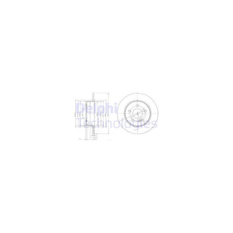 Jeu de 2 disques de frein DELPHI