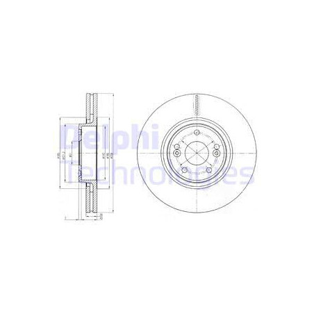 Jeu de 2 disques de frein DELPHI