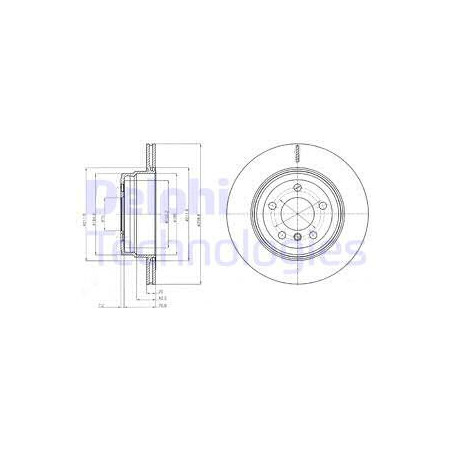 Jeu de 2 disques de frein DELPHI