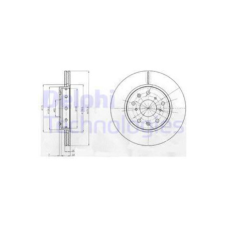 Jeu de 2 disques de frein DELPHI