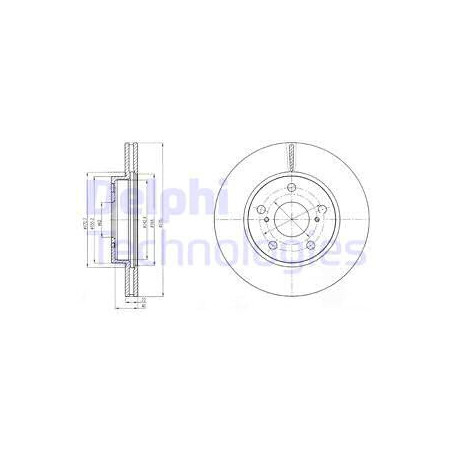 Jeu de 2 disques de frein DELPHI