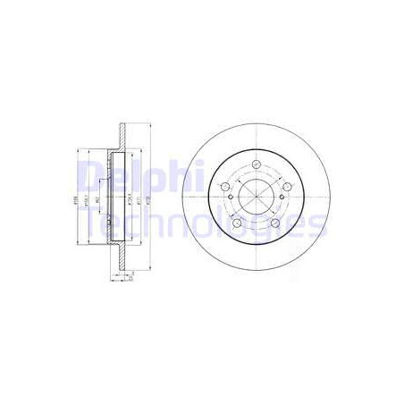 Jeu de 2 disques de frein DELPHI