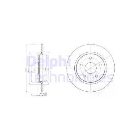 Jeu de 2 disques de frein DELPHI