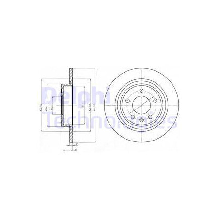 Jeu de 2 disques de frein DELPHI