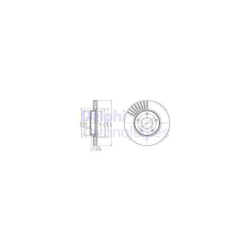 Jeu de 2 disques de frein DELPHI