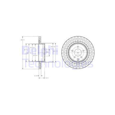 Jeu de 2 disques de frein DELPHI