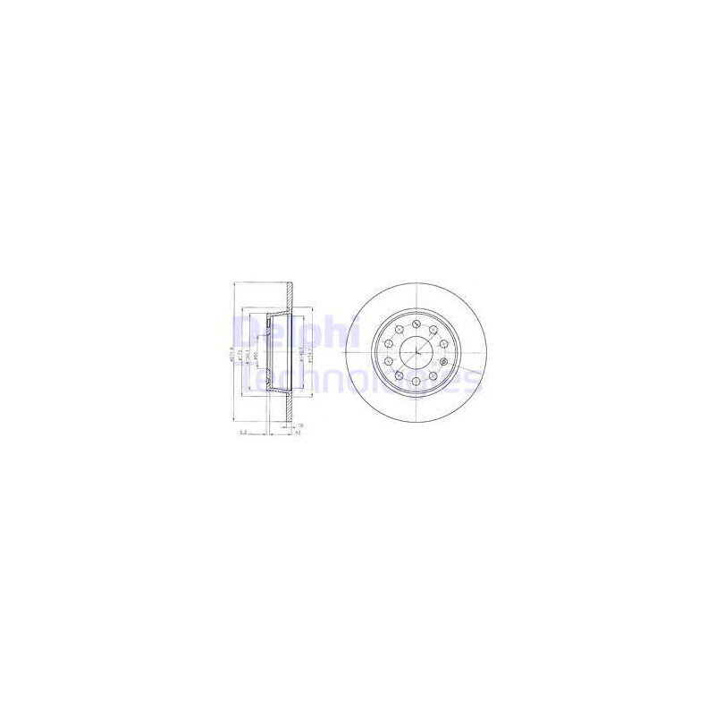 Jeu de 2 disques de frein DELPHI