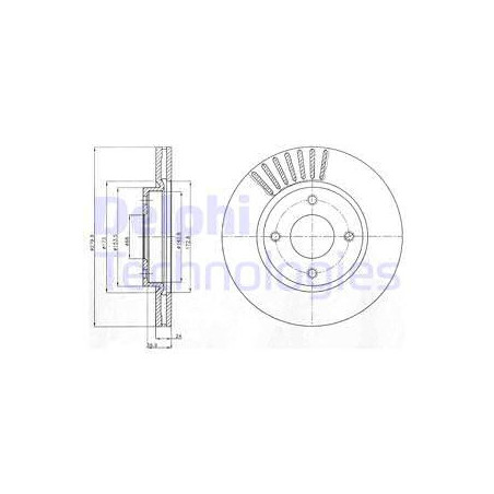 Jeu de 2 disques de frein DELPHI