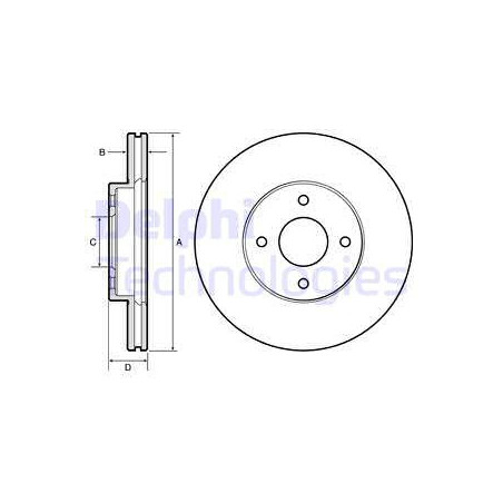 Jeu de 2 disques de frein DELPHI