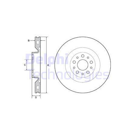 Jeu de 2 disques de frein DELPHI