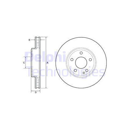 Jeu de 2 disques de frein DELPHI
