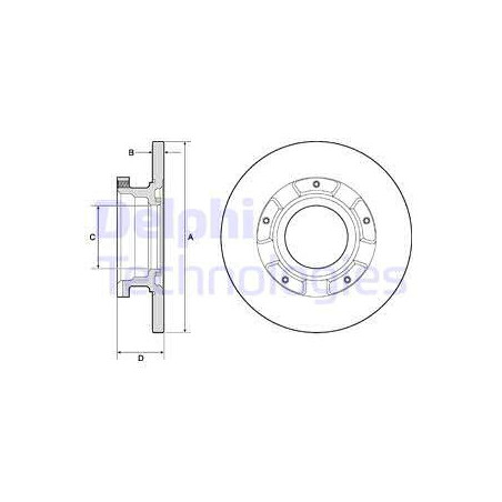 Jeu de 2 disques de frein DELPHI