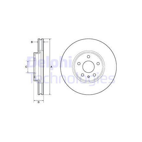 Jeu de 2 disques de frein DELPHI