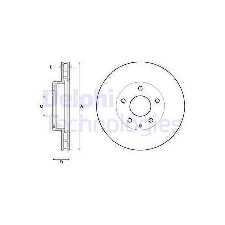Jeu de 2 disques de frein DELPHI